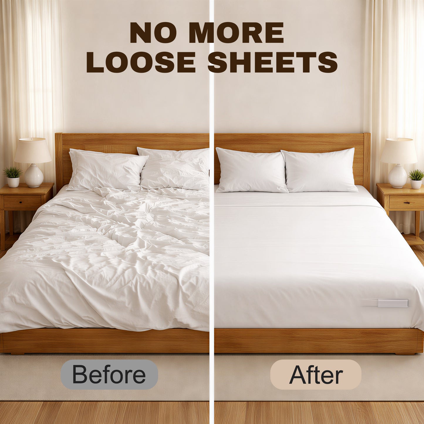 Bed Sheet Holders for Corners, 4PCS Fitted Sheet Holder Straps, Keep Sheets Firm & Tight, Heavy Duty Non-Slip Sheet Clips, Easy Install Lock Design, Fit All Mattress Sizes, No More Loose Sheets